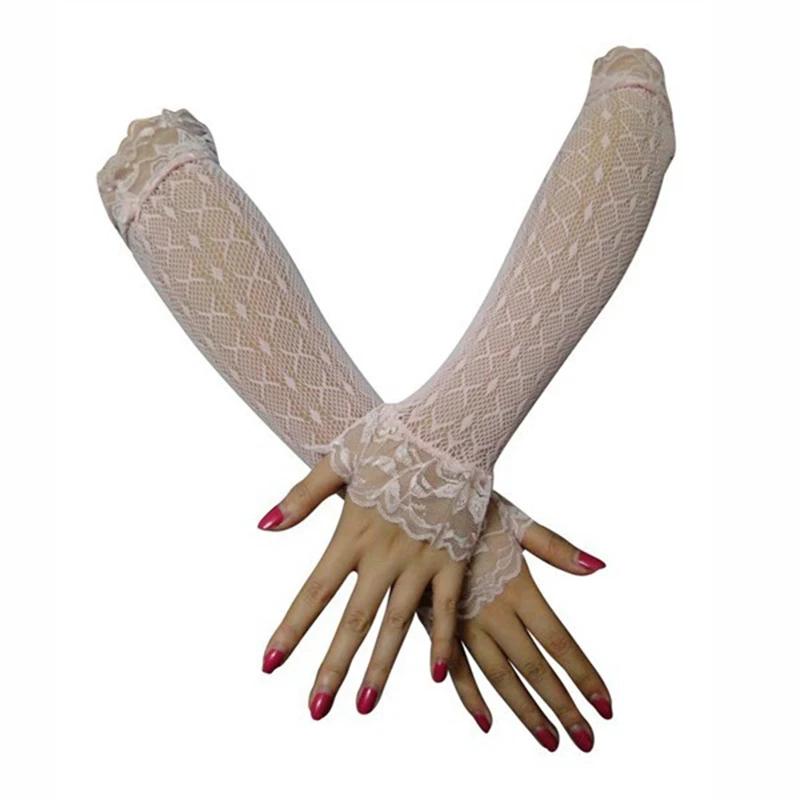 Женские перчатки без пальцев многоцветные из сетчатого материала в стиле панк