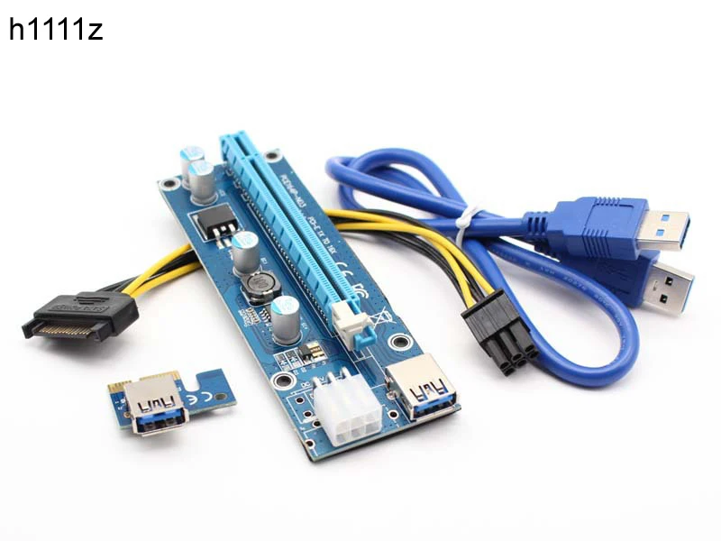 Переходная карта 60 см PCIe PCI E Express Card 1x к 16x USB 3 0 кабель для передачи данных SATA 6Pin IDE
