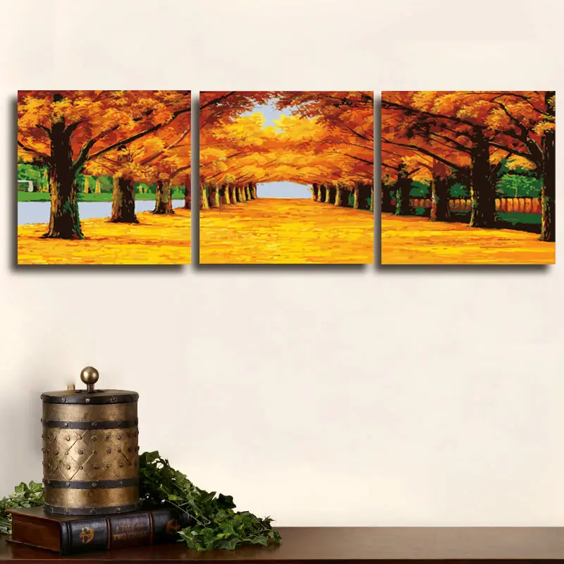 Раскраска по номерам Золотая дорога цифровая краска Модульная картина домашний