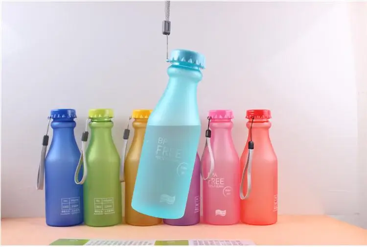 150PCS/lot Unbreakable Plastic Sports Water Bottles 550ml Portable Leak-Proof Drinking Accessories with Lid and Rope SN1588 | Дом и сад