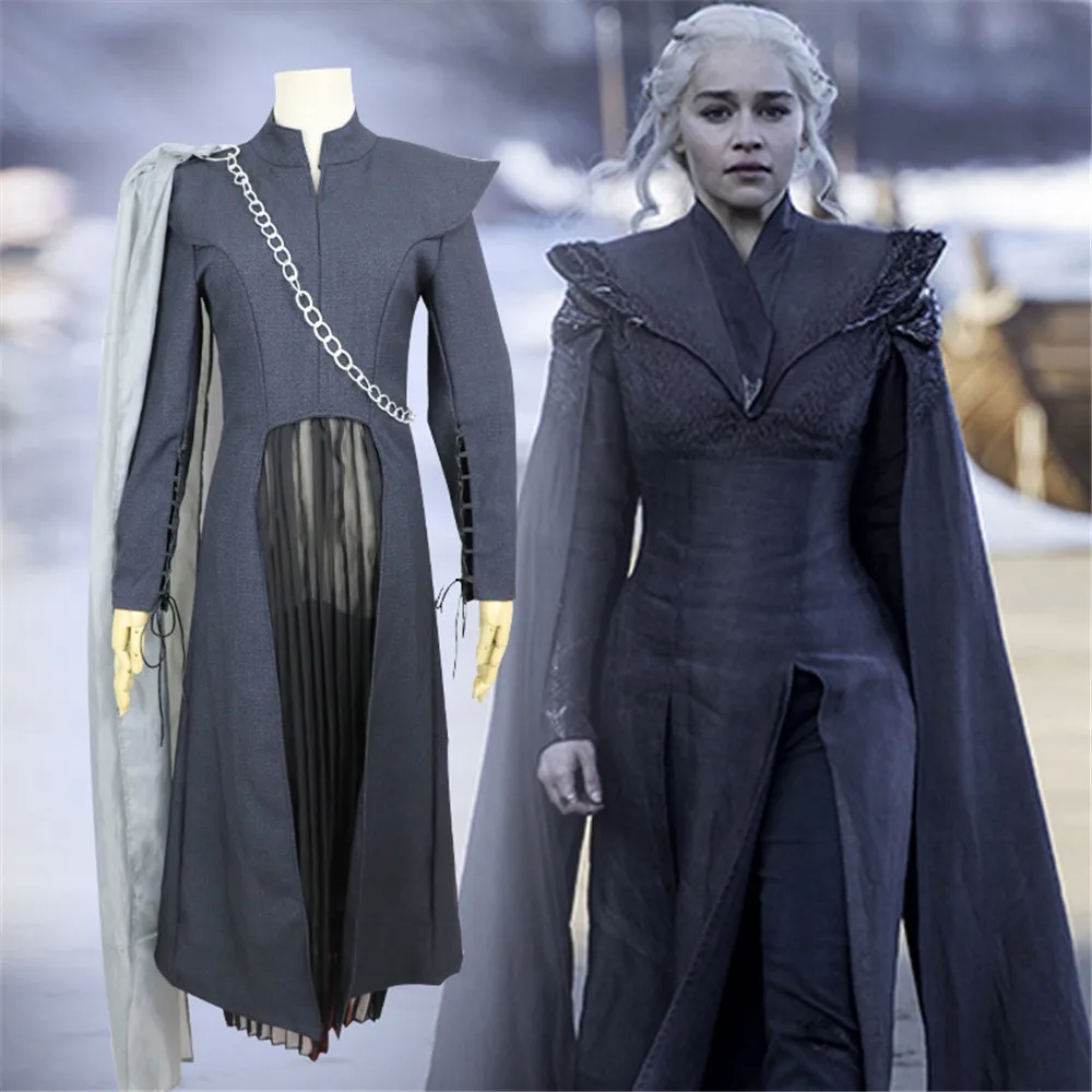 Новый игровой костюм Престолов Дейенерис Таргариен карнавальный 7 сезона черный