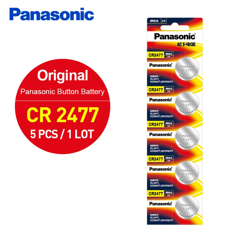 Новинка оригинальные батарейки Panasonic CR2477 3V CR 2477 5 шт./лот для батарей с кнопками