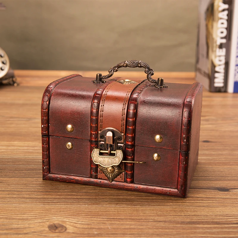 NEWYEARNEW Retro Creative Antique Wooden Treasure Box Jewelry Storage Boxes Bins Decoration Gifts Free Shipping | Дом и сад