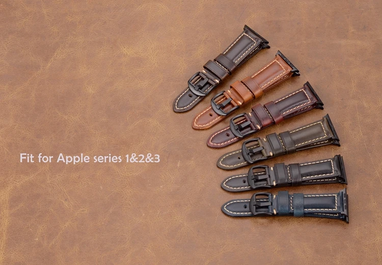 EACHE Oil Wax ремешок из натуральной кожи I Watch кожаный Apple watch Band Series 1& 2& 3