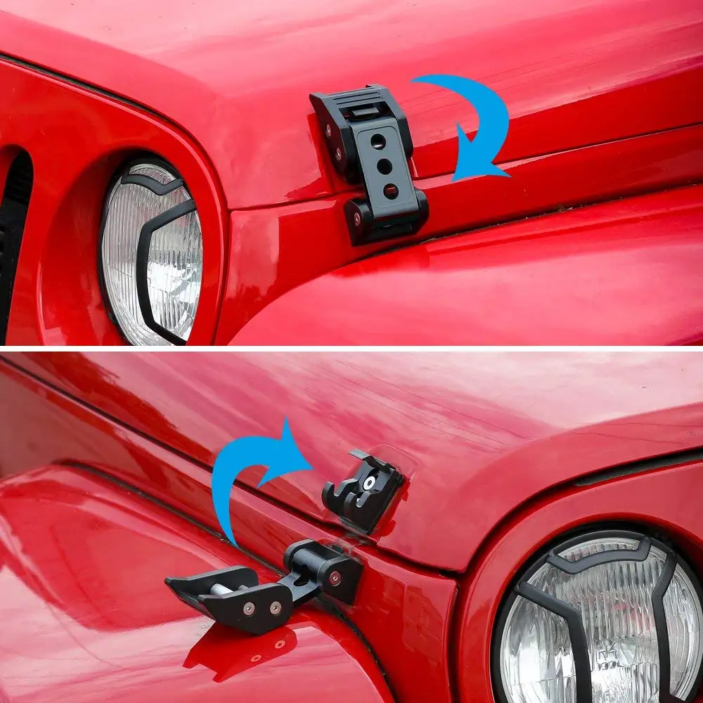 Черная защелка из нержавеющей стали капота Набор для 2007-2017 Jeep Wrangler JK JKU |