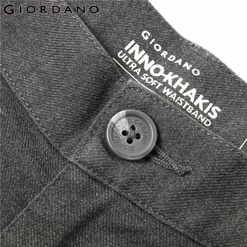 Giordano мужские стрейчевые повседневные брюки на средней талии из натурального