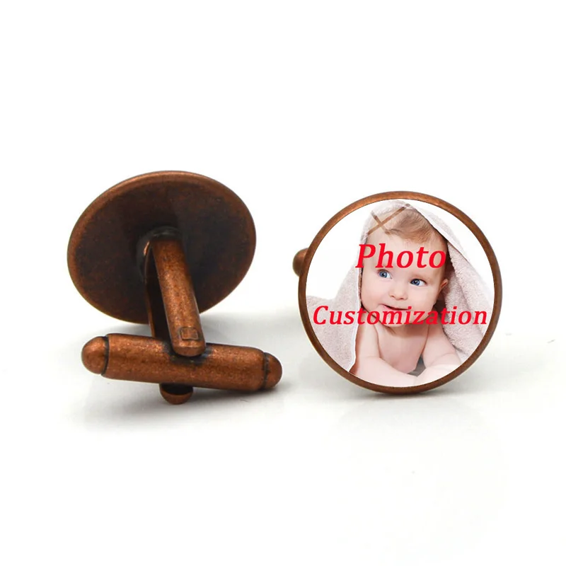 Изготовленные на заказ запонки для мужской рубашки фотографию вашего ребенка