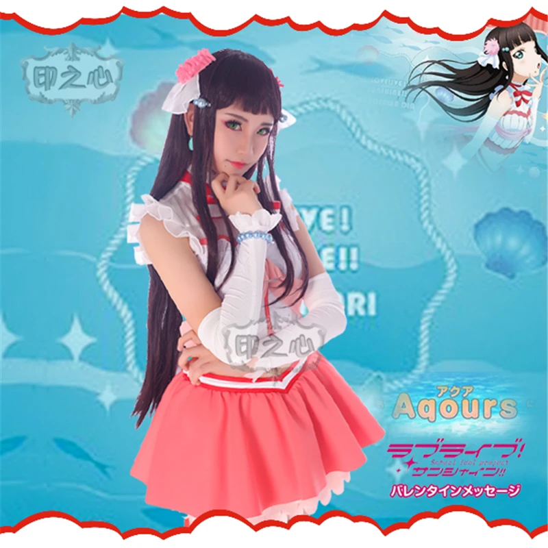 Love Live Sunshine Aqours Love koibinarаквариум Kurosawa Dia косплей костюм сексуальное женское красное платье для Хэллоуина
