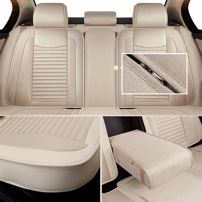 Высококачественный льняной чехол на автомобильное сиденье для Hyundai solaris ix35 i30 ix25