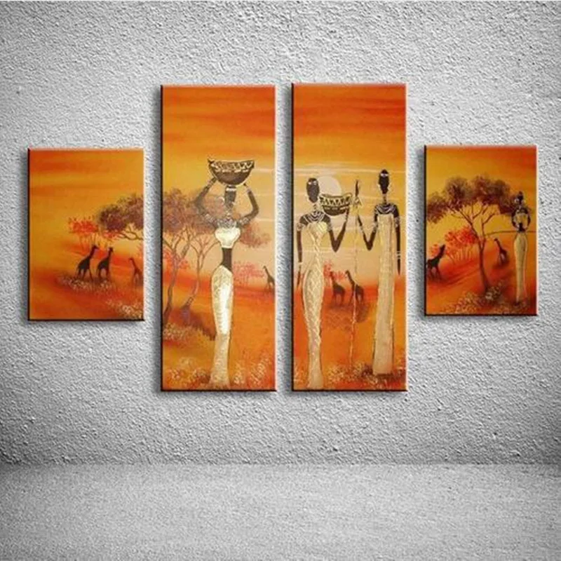 4 панели настенные художественные картины ручная роспись природный пейзаж