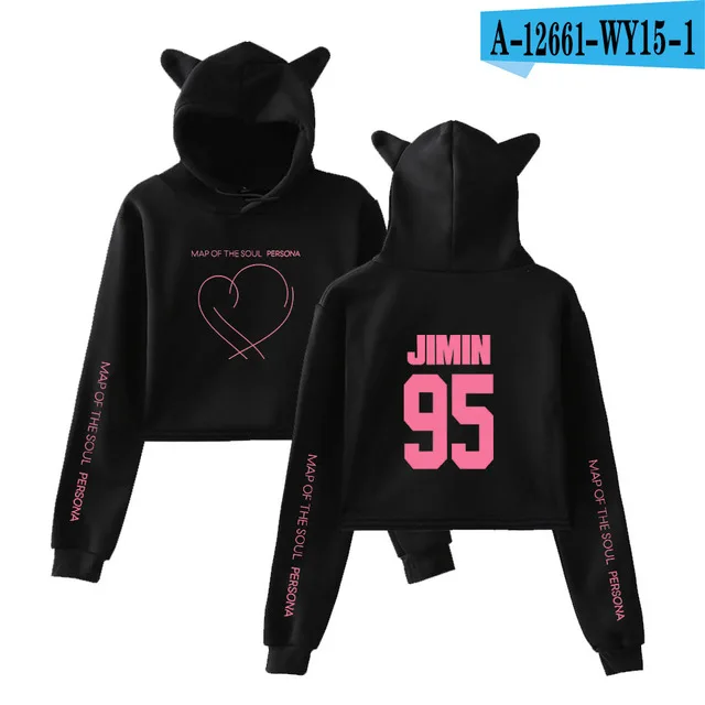 05 JIMIN J-HOPE JUNG KOOK SUGA альбом карта душа Persona принт тренд сала короткий кошачий Топ женские толстовки Толстовка сексуальная одежда - Цвет: 05