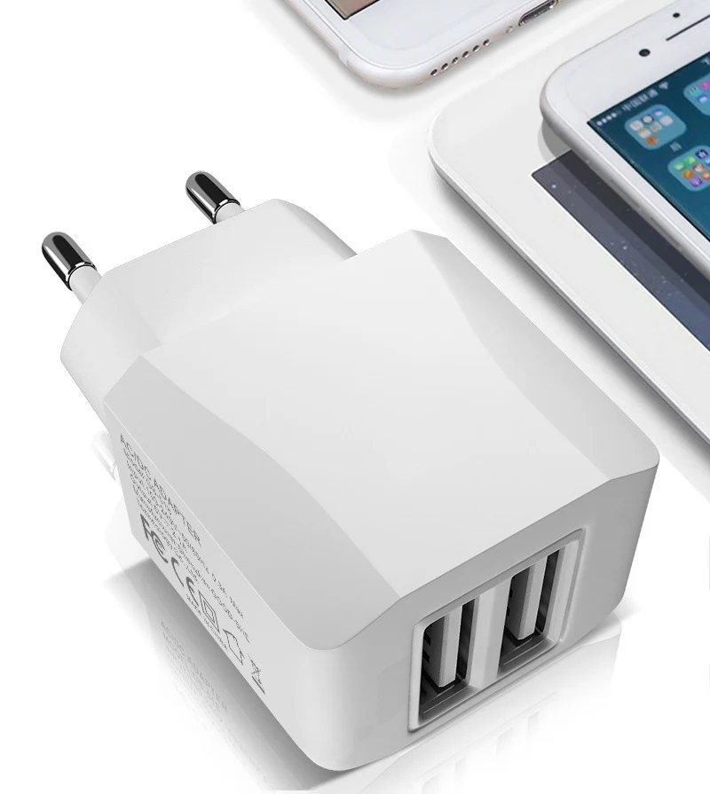 Dual USB зарядное устройство Быстрая зарядка 5 в 2.1A Smart Интеллектуальный Сейф огнестойкие USB зарядное устройство для Европы