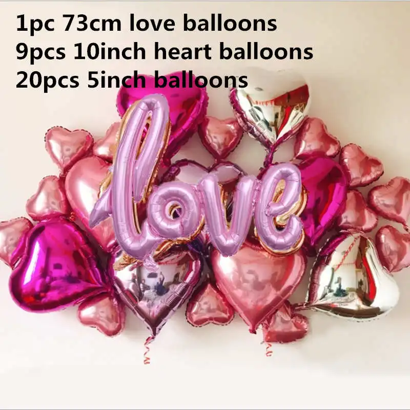 30pcs and a glue 30 шт./лот, свадебные украшения, воздушные шары, много, алюминиевый воздушный шар из фольги, украшения для дня рождения, для взрослых, на День святого Валентина, вечерние принадлежности - Цвет: 30pcs and a glue