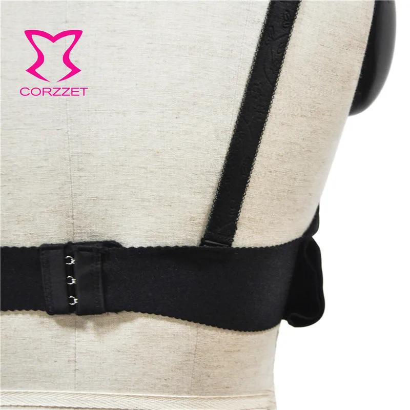 Женский бюстгальтер с эффектом пуш-ап черный/белый готический в стиле панк