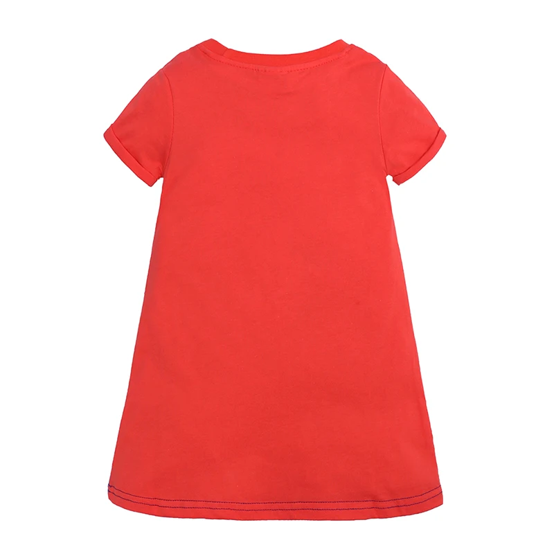 Jq-306 Baby Girls Dress with Animal Applique 2019 Summer Princess for Clothes Cotton Kids Costumes Children Dres | Детская одежда и