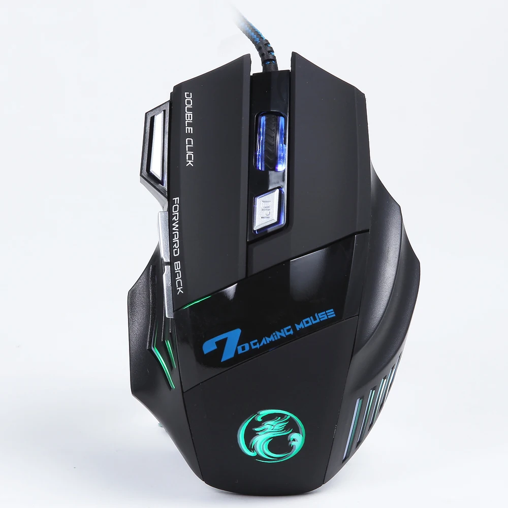 Professional Gaming mouse 7 кнопок Регулируемая dpi 1000/1600/3200/2400 большая игровая мышь для