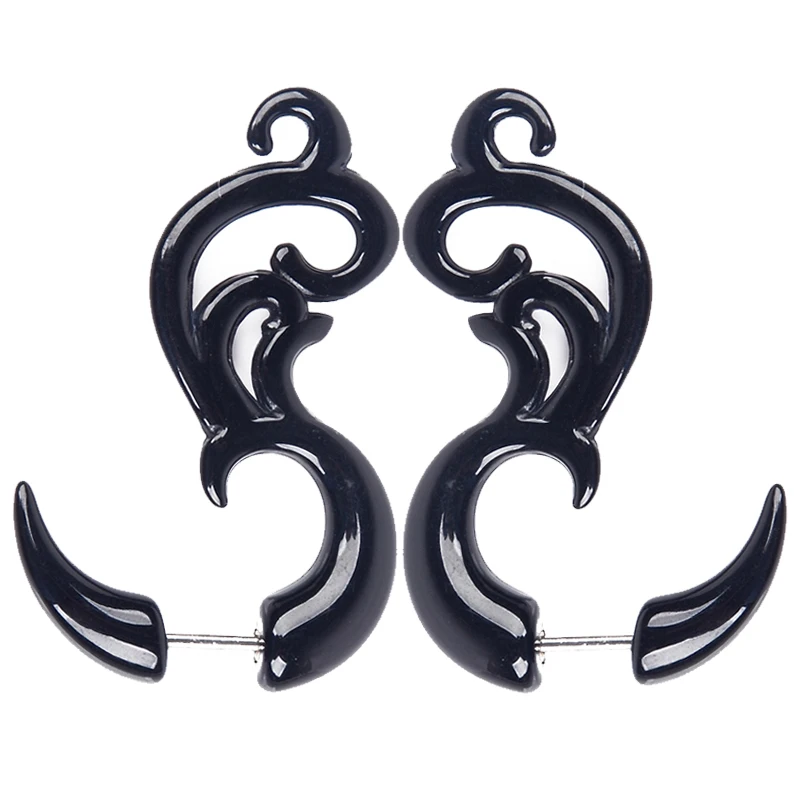 2 шт. черные акриловые спиральные туннели для ушей расширитель растягиватель