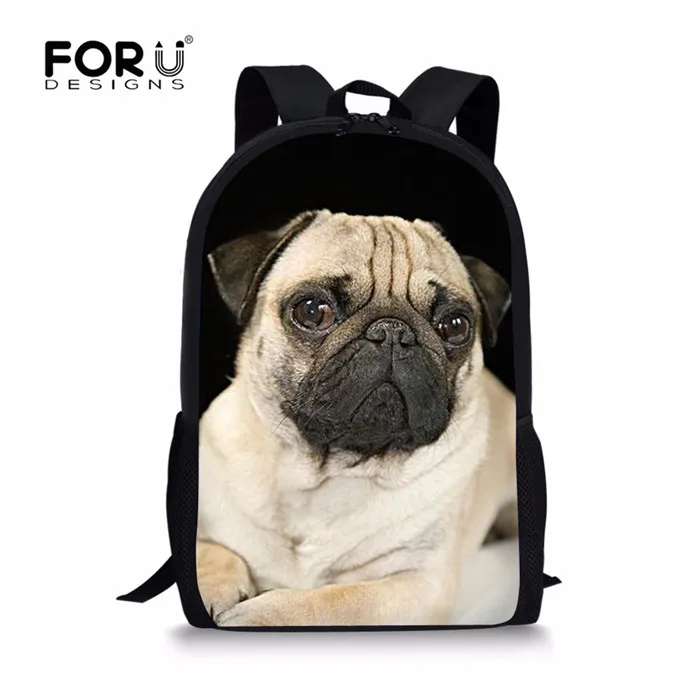 W1678C FORUDESIGNS/Kawaii школьная сумка с принтом мопса, школьный рюкзак для девочек, детский Ранец, школьный рюкзак, детские сумки, набор книжных сумок, карандаш - Цвет: W1678C
