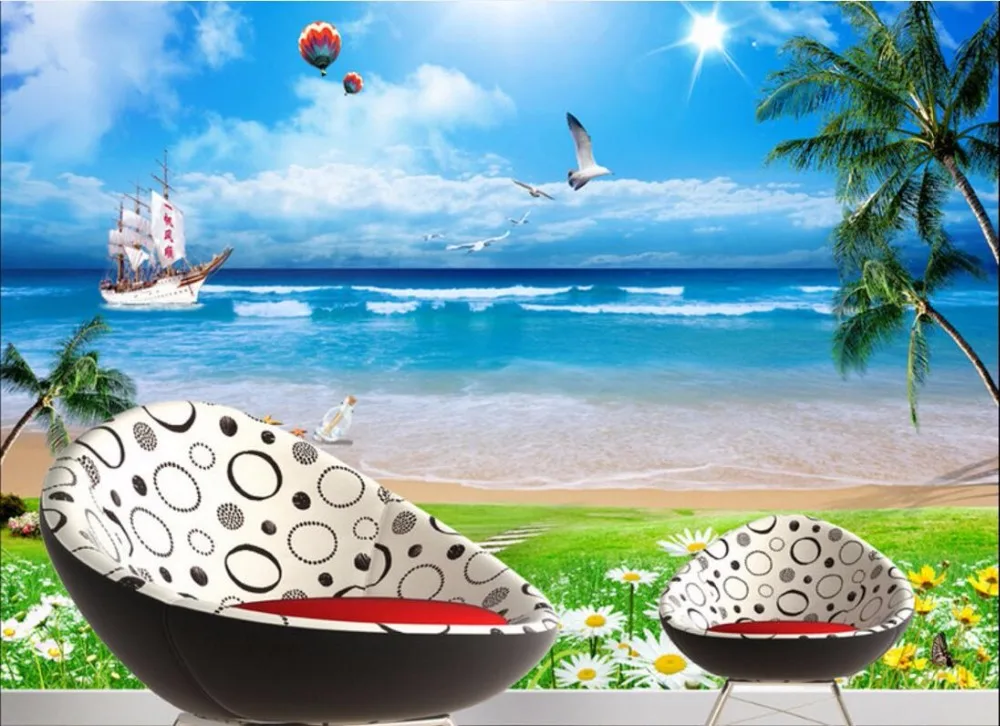 

Custom mural photo 3d wallpaper Sailing the sea gull home decor painting 3d wall murals wallpaper for living room walls 3 d
