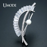 umode brand metal brooches and pins for women pearl fashion jewelry banquet broches femininos christmas gift ux0027