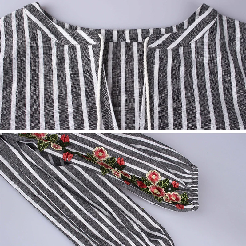 Туника с длинными рукавами платья для Для женщин 2018 мода осень хлопок и лен