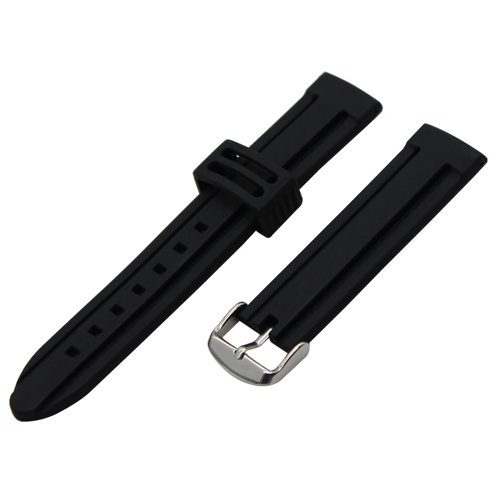 Ремешок силиконовый для наручных часов резиновый браслет с пряжкой из