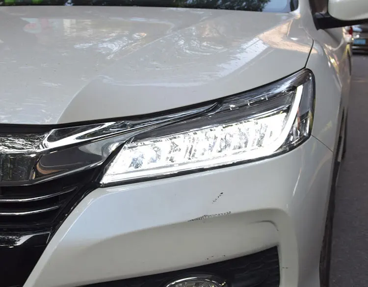 2 шт. светодиодный фары для Honda Accord Автомобильный светодиодный свет двойной ксеноновые линзы автомобильные аксессуары Габаритные огни противотуманные фары