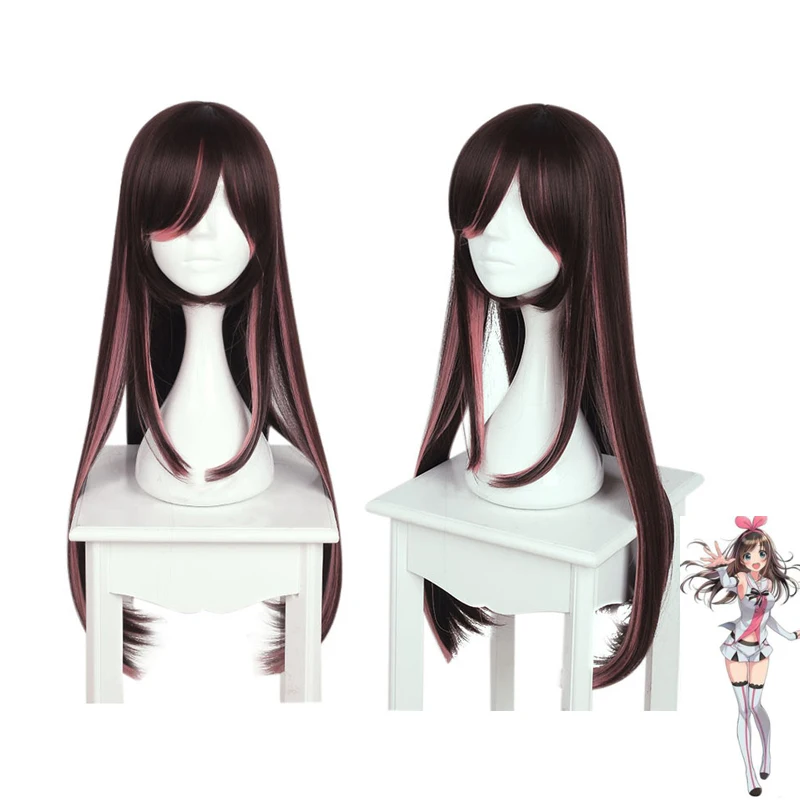 Ютубер Kizuna AI Косплэй парик для женщин с длинными волосами Хэллоуина вечерние