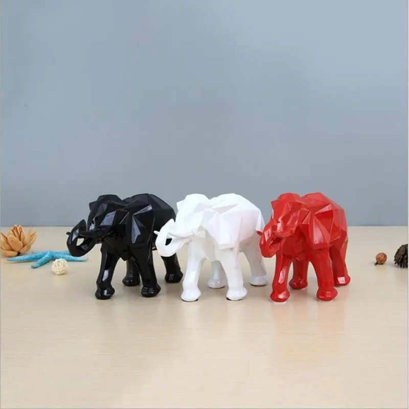 WSHYUUFEI Высококачественная новая 3-цветная статуя Слон из смолы аксессуары для
