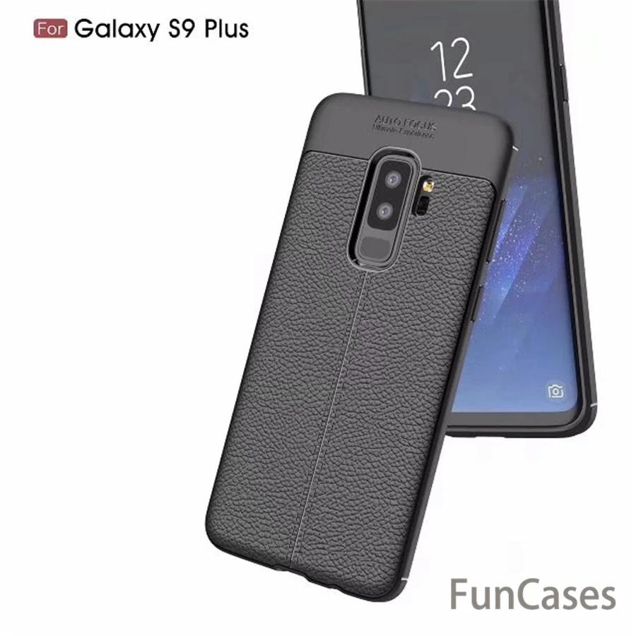 Чехол для samsung S9 роскошный кожаный TPU силиконовый чехол телефона Galaxy S9plus на заднюю