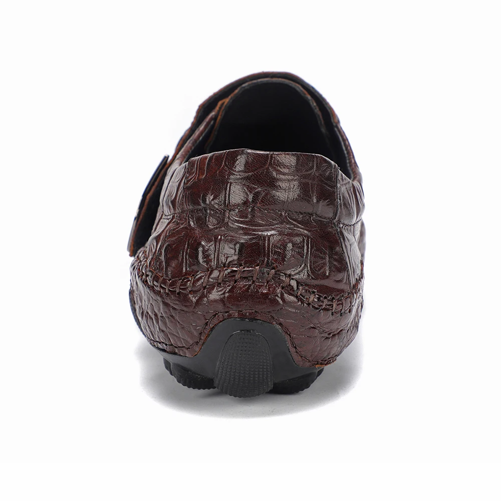 Farvarwo Mens Slip On Dress Shoes Genuine Leather Crocodile Loafer Summer Breathable Men Flats Driving Casual High Quality | Обувь