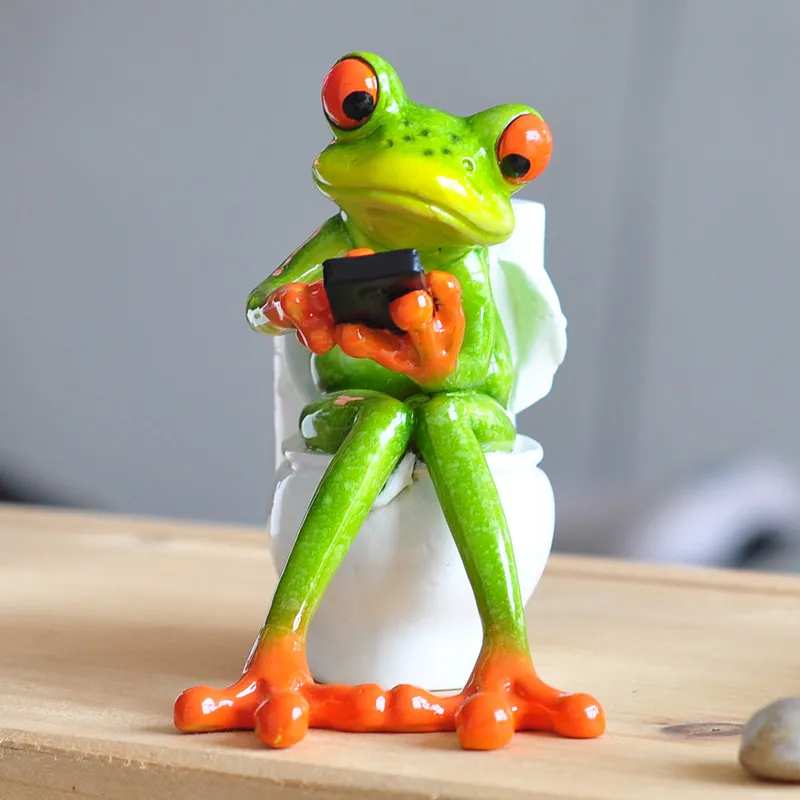 Фигурки лягушек из смолы 2017 Новый креативный 3D кабошон каваи поделки сидя