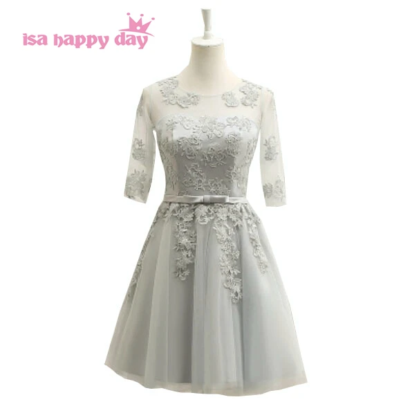 Дешевые Формальные серые тюлевые платья для взрослых короткие Серебристые