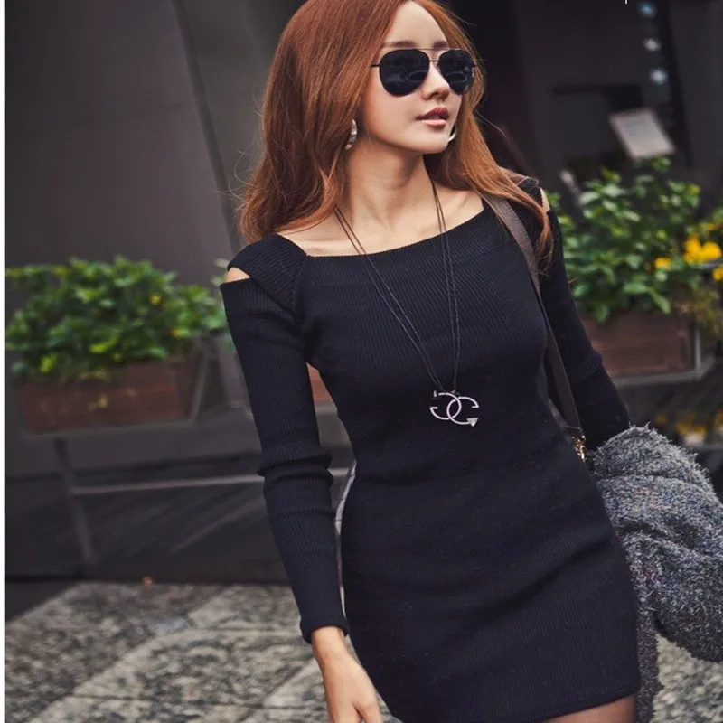 Новое Осеннее женское платье Vestidos модное однотонное сексуальное облегающее с