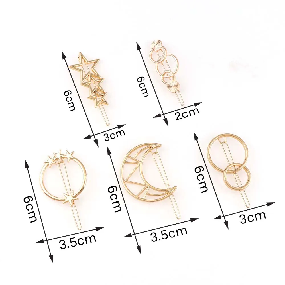 Заколки для волос с золотым/серебряным покрытием женские стильные модные