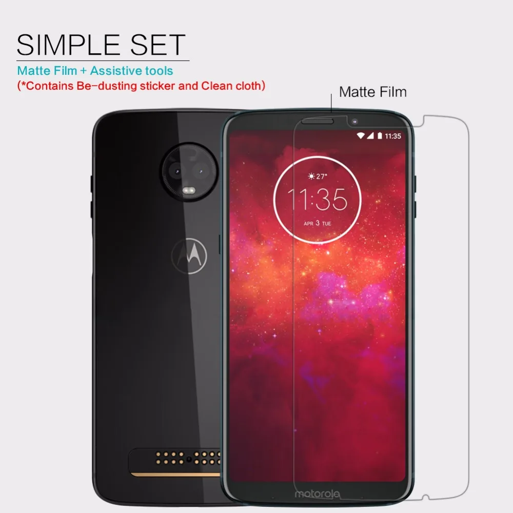 2 pcs/lot NILLKIN Anti-Glare Matte screen protector protective film For Moto Z3 /Z3 Play with retailed package | Мобильные телефоны