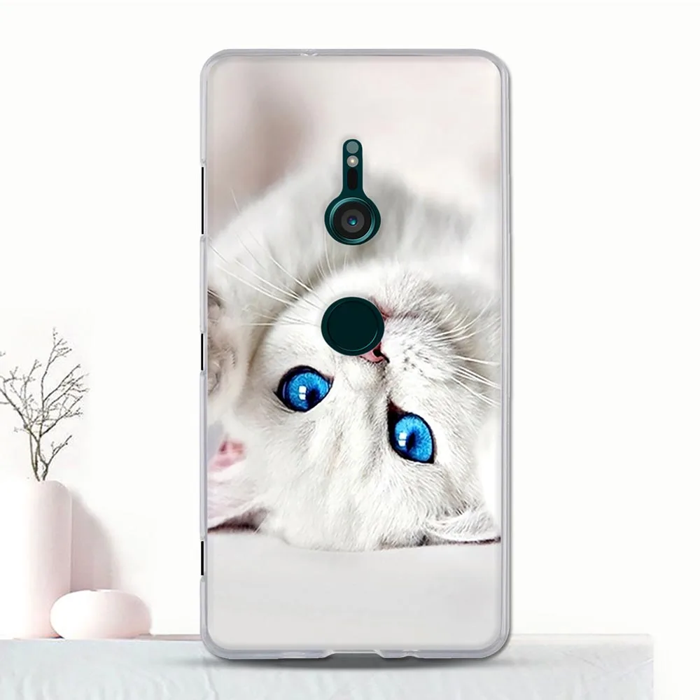 Чехол для Sony Xperia XZ3 тонкий силиконовый задний бампер чехол телефона с рисунком