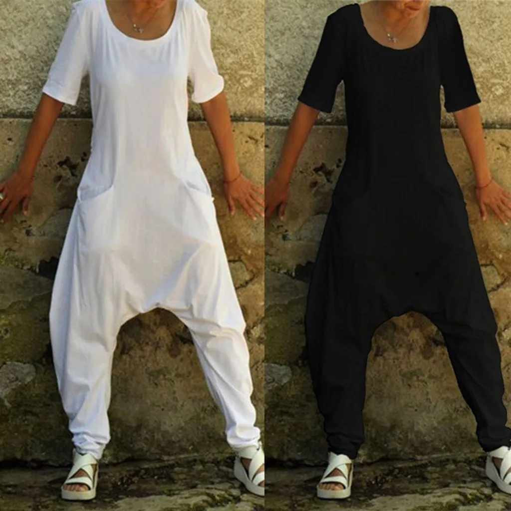 Лето 2019 модные женские туфли одноцветное Цвет шею короткий рукав комбинезон Дамы