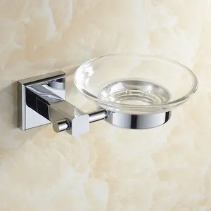 soap dish Хромированный Твердый латунный набор аксессуаров для ванной, Европейский квадратный набор аксессуаров для ванной, хорошее качество, Товары для ванной - Цвет: soap dish