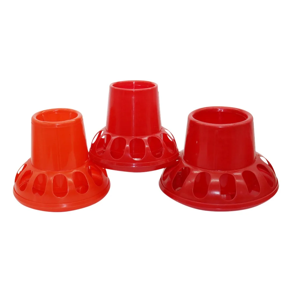 

1.5Kg, 2Kg, 3Kg Chicken Quail Automatic Feeder Red Plastic Poultry Feed Bucket Chicken coop Feeder Farm equipment 1 Pc