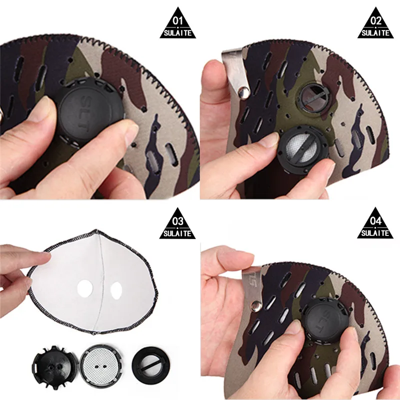 1 шт. углеродная Пылезащитная зимняя дышащая сетчатая велосипедная маска