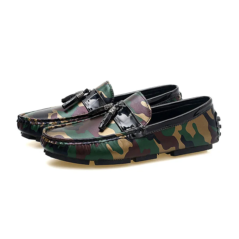 VulusValas Для мужчин повседневная обувь слипоны круглый носок дышащая Camo Туфли без