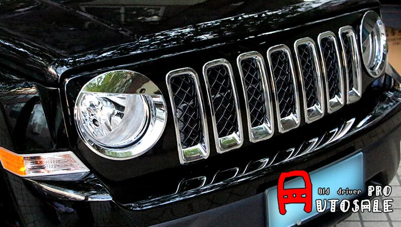 Накладка на переднюю фару Jeep Patriot 2011 2012 2013 2014 2015 2 шт.|Хромирование| |