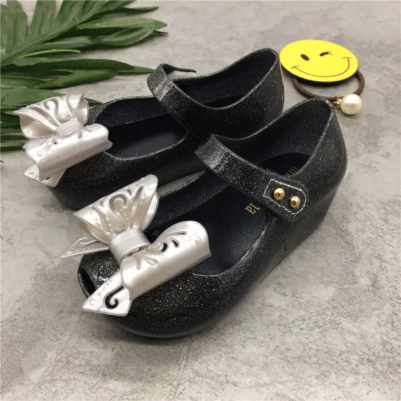 Mini Melissa Girl Sandals 2018 New Hollow Bow Baby Jelly Non-slip Beach Shoes Toddler Princess 13-15.5CM | Детская одежда и обувь