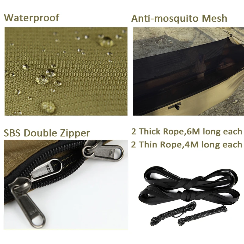 Высококачественная палатка для кемпинга гамак мулаты хамака с москитной сеткой