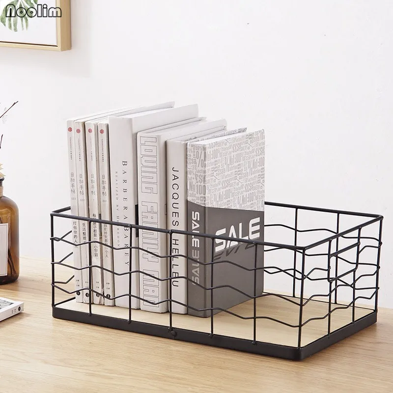 Нордическая винтажная железная корзина NOOLIM для хранения в ванной настольная