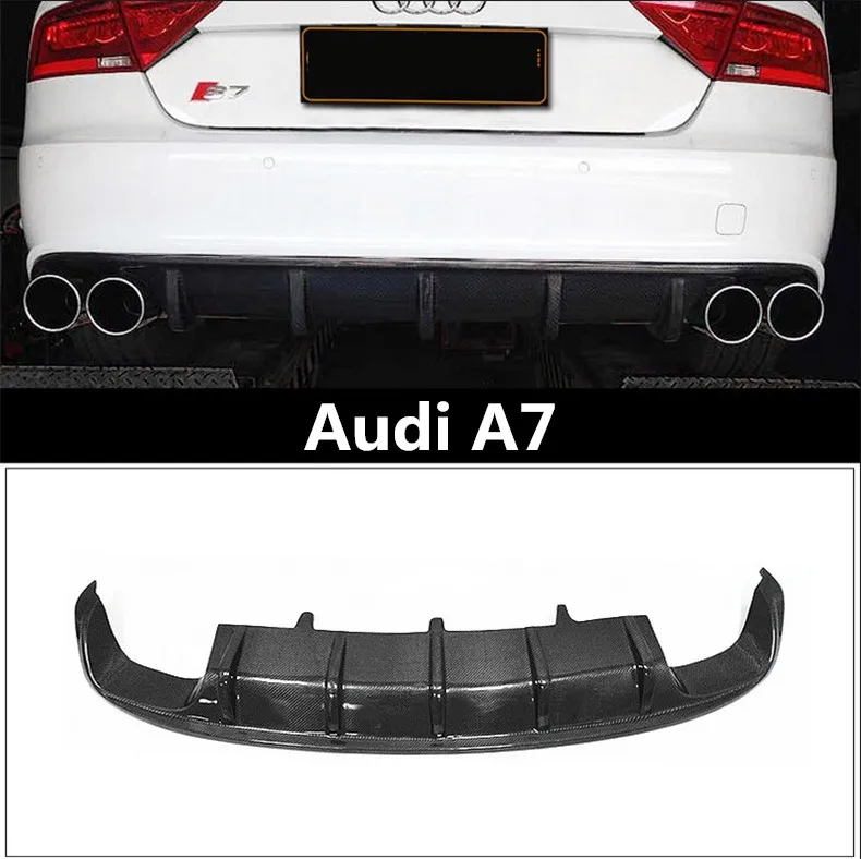 

Автомобильный задний спойлер из углеродного волокна для Audi A7 2016 2017 2018, высококачественный бампер, диффузор, автомобильные аксессуары