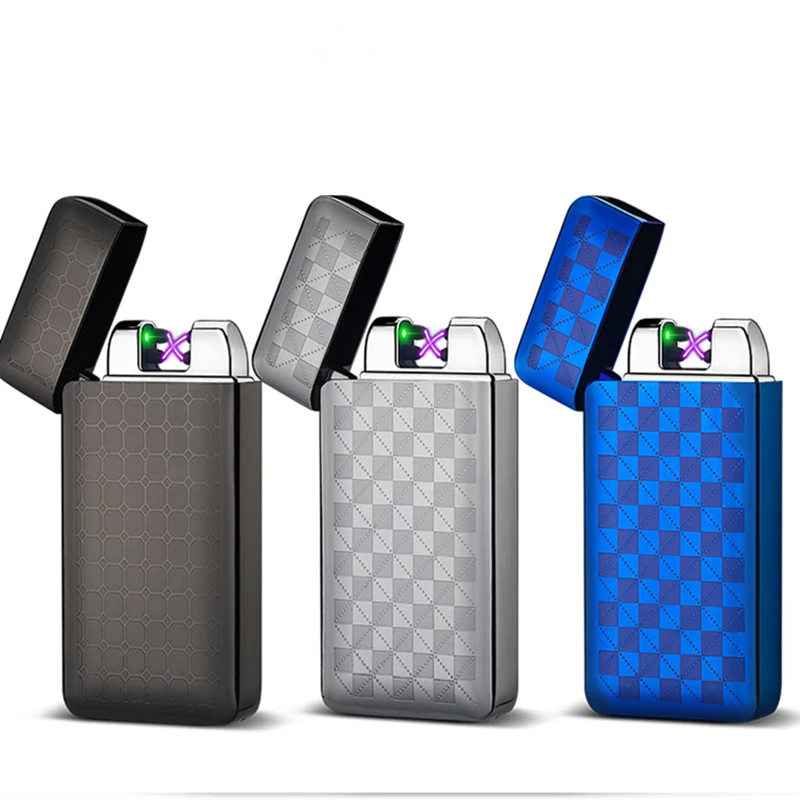 Лазерная Индукционная электрическая зажигалка USB перезаряжаемая двойная дуговая импульсная Зажигалка 3D Dragon Turbo Новинка табак Encendedor