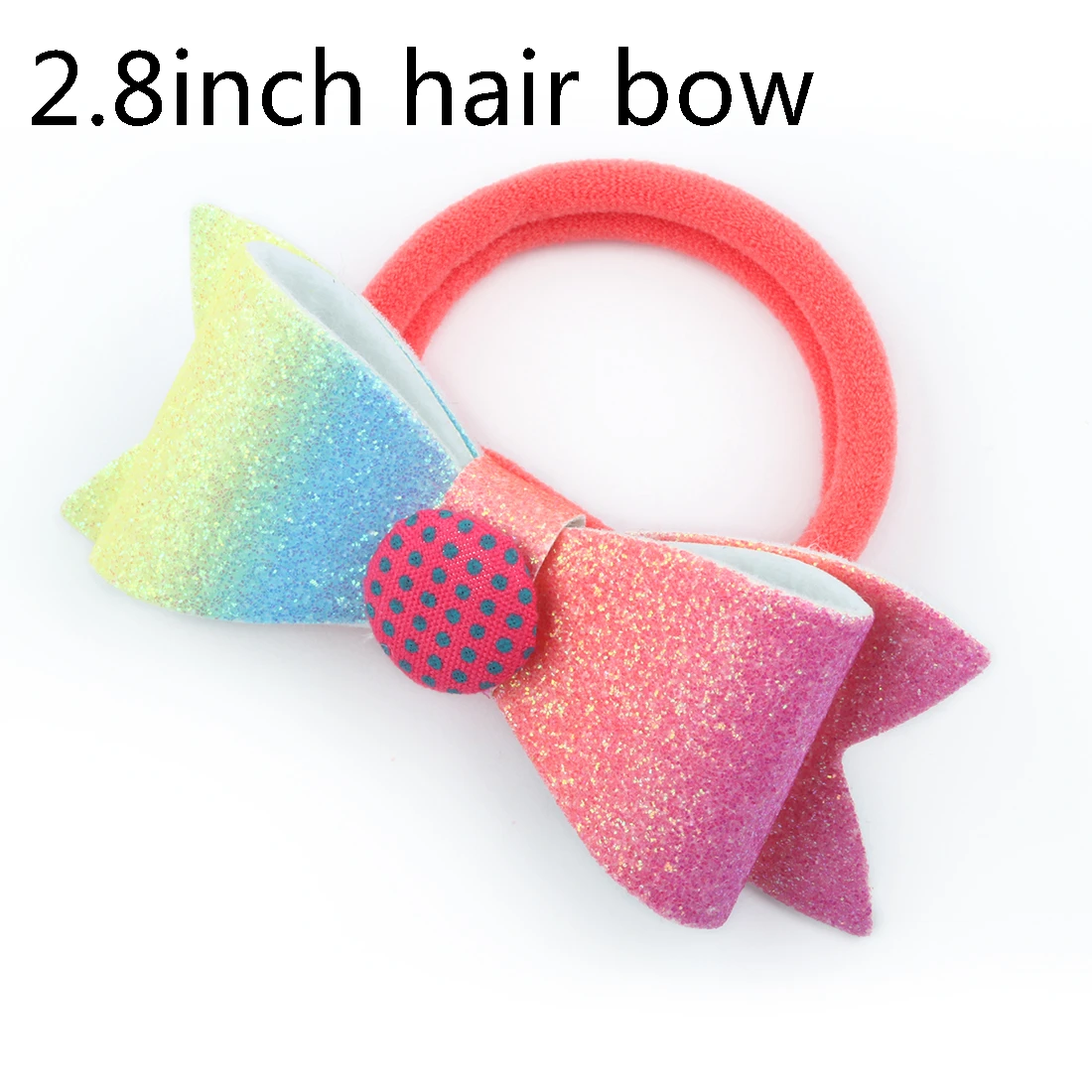 rainbow hair bow-3 1 шт., аксессуары для волос для девочек, милый Блестящий бант для волос, Радужный бант с блестками, эластичная резинка на пуговицах, детский головной убор Love - Цвет: rainbow hair bow-3