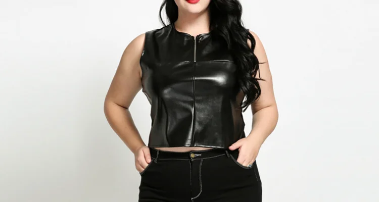 TUHAO, женские кожаные жилеты размера плюс, 7XL, 6XL, 5XL, для девушек, больше размера d, мотоциклетный жилет на молнии из искусственной кожи, жилеты из искусственной кожи